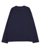 ASTRAL PROJECTION Lettering Logo Emblem Round Neck 13-Count Cotton Long Sleeve T-Shirt_Navy