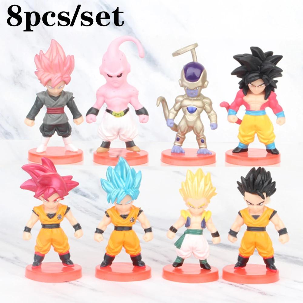 8-21pcs/lot Dragon Ball Mini Figure Super Saiyan Goku Vegeta Action Figures DBZ Dolls Model Toys Gifts