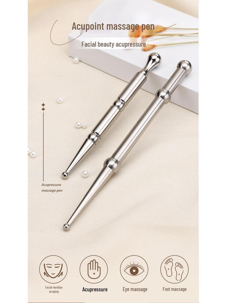 Universal Stainless Steel Gua Sha Stick for Eye, Face, and Foot Acupressure, Focused On Meridians and Acupoints, Massage Tool for Whole Body