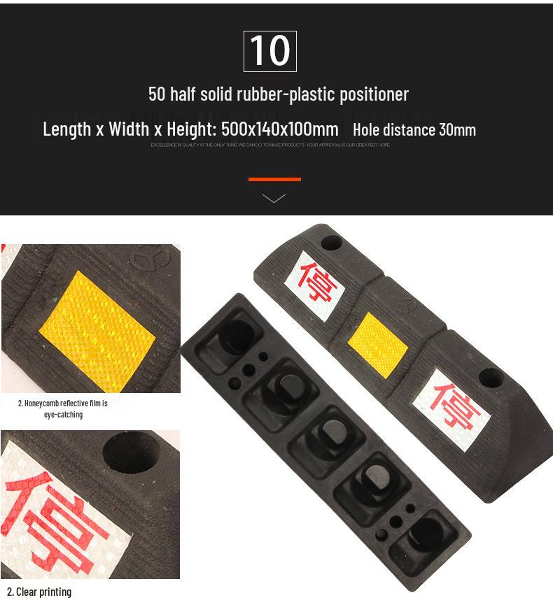 Rubber & Plastic Wheel Chock: Anti-Collision Parking Stopper for Garage and Reversing.