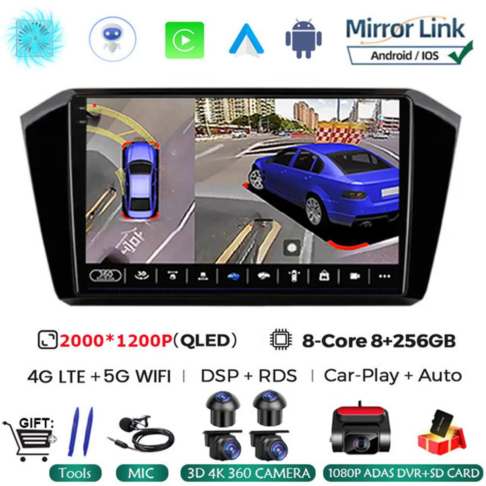 10.1 Inch  Car Radio Android 14 For VW Volkswagen passat B8 2015 - 2020Wireless Carplay Auto Multimedia ADAS AHD RDS Video DSP