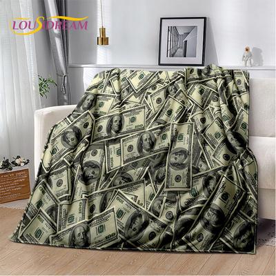 3D Dollar Euro Money Pattern Soft Plush Blanket,Flannel Blanket Throw Blanket for Living Room Bedroom Bed Sofa Picnic Cover Kids
