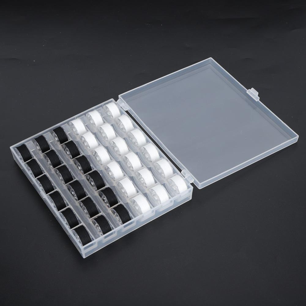 36pcs Transparent Bobbins Box Set Size A Plastic Bobbin Case Sewing Threads Set For Sewing Machines