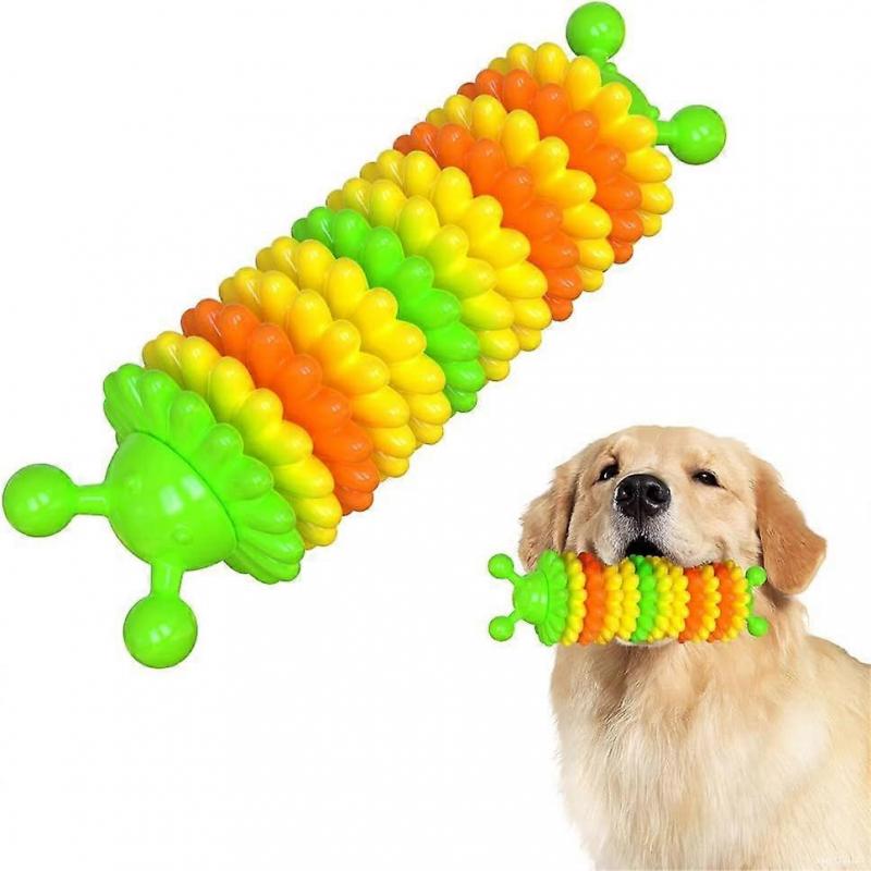 Dog Toy for Aggressive Chewers, Tooth Cleaning Dog Chew Toy for Small To Medium Dogs, Rubber Outdoor Interactive Dental Care Puppy, Green