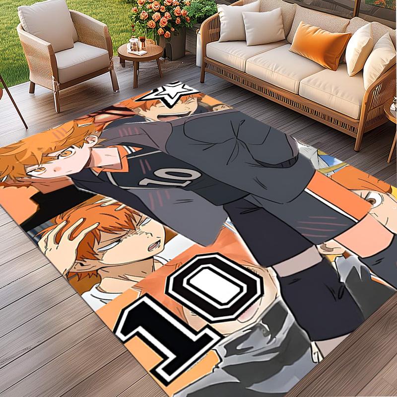 Dywan z nadrukiem Haikyu, Zmywalny dywanik podłogowy, Do przedpokoju, akademika, pralni, biura, gabinetu, Dekoracja domu, Prezent urodzinowy, na Boże Narodzenie