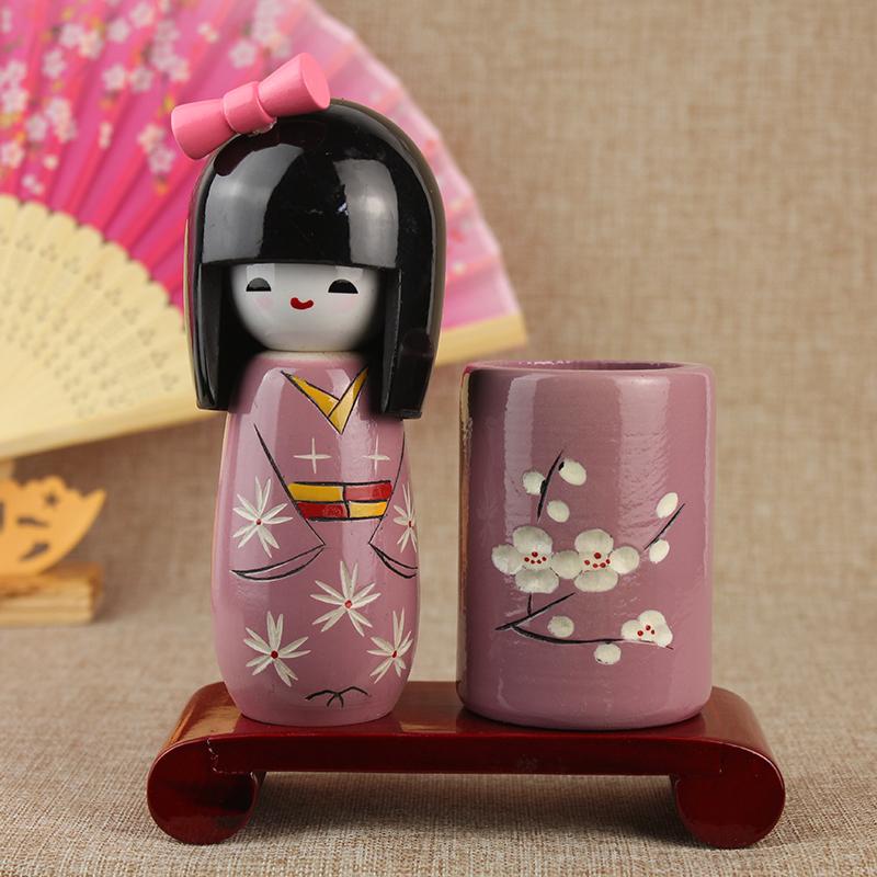 Japanese Puppet Doll Kimono Sakura Cartoon Dolls Home Decoration Cuisine Sushi Restaurant Ornament Girl Cute Desktop Gift 1/3Pcs