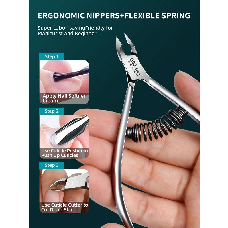 Stainless Steel Cuticle Nipper, Professional Nail Clipper, Cuticle Trimmer, Nail Care Tools, For Manicure Pedicure Nail Art Tools