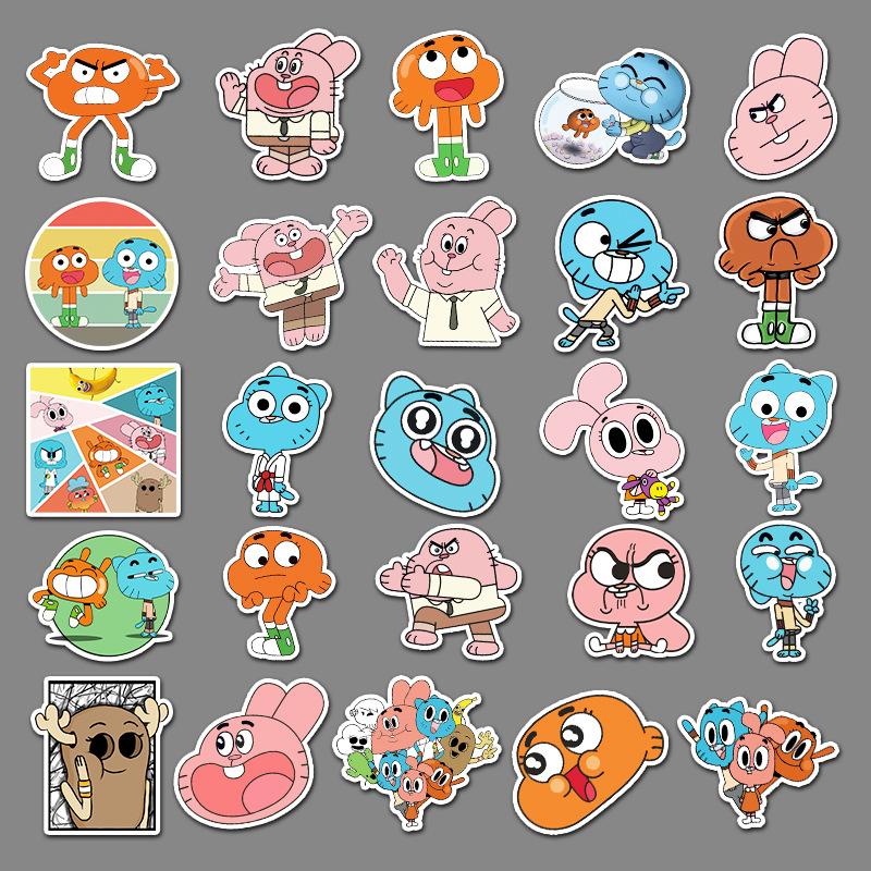 50 Children's Cartoon Animation Doodle Waterproof Scooter Laptop Decorative Stickers