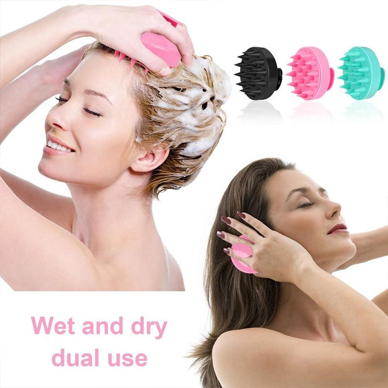 Silicone Shampoo Brush Head Scalp Massage Comb Clean The Scalp Thoroughly Body Massage Brush Bath Brush Salon Hairdressing Tool