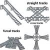 Nova cidade trens faixas flexíveis macio em linha reta trilhos curvos interruptor bloco de construção modelos criativos ferrovias brinquedos para crianças presentes