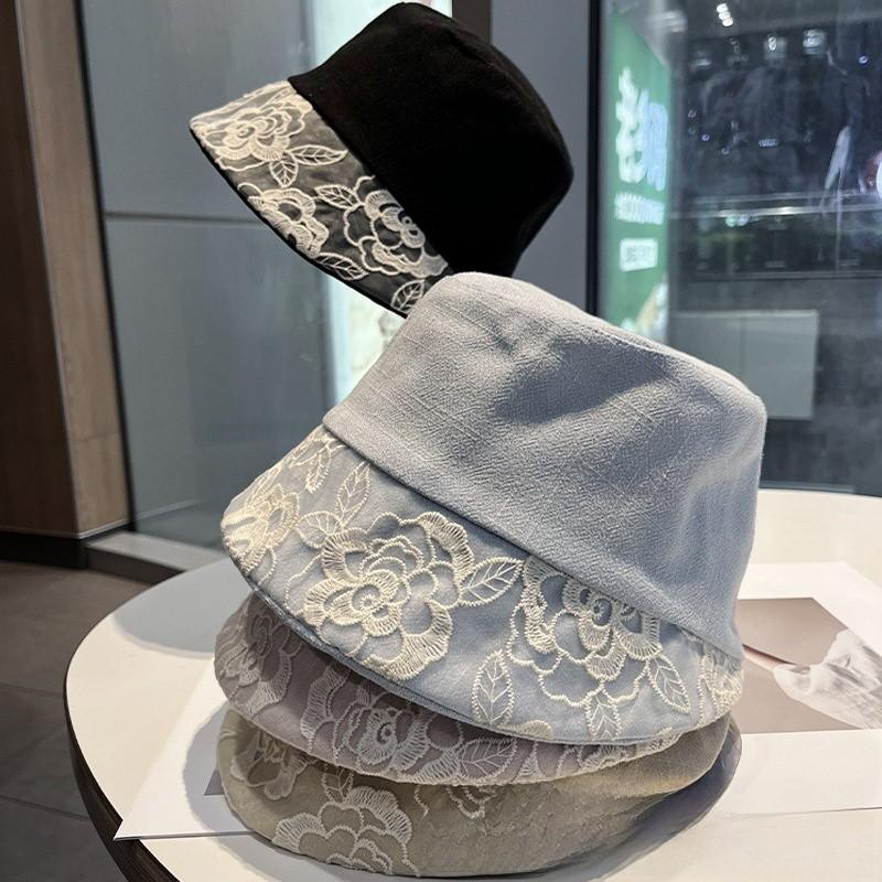 Women Sun Protection Bucket Hat With Lace And Linen For Summer Outdoors