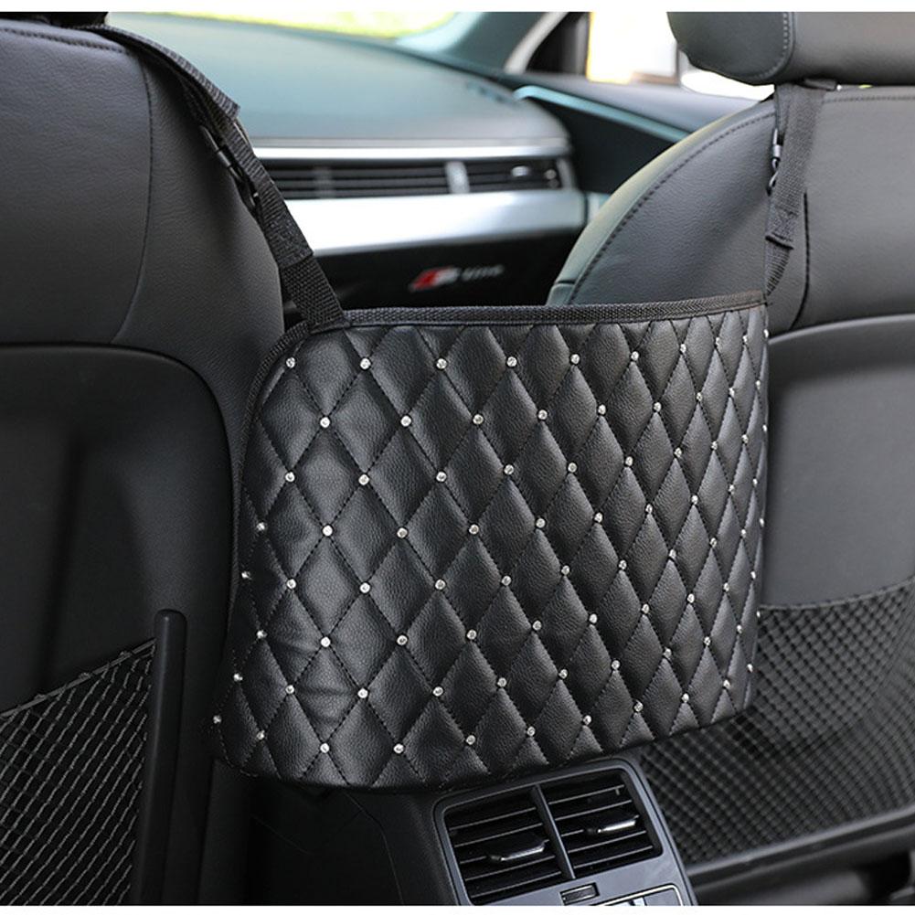Car Handbag Holder Leather Seat Back Organizer Large Capacity Bag Purse Storage Pocket