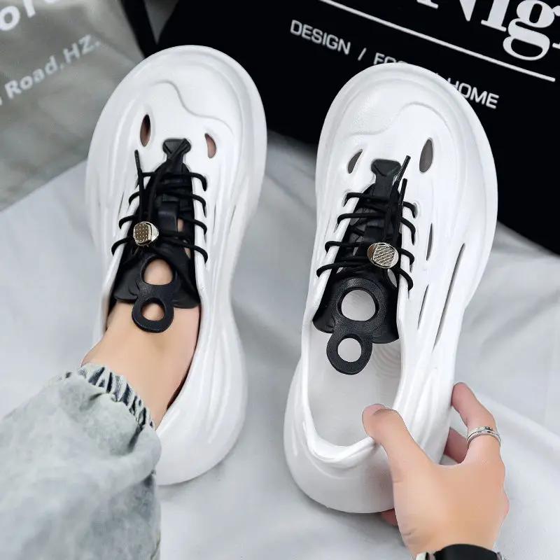 Fashion With Platform Male Shoe Hole Shoes Ultralight Height Japanese 39 Summer Sale 2025 Non-slip Luxury New Arrival Pvc H Men's Sandal