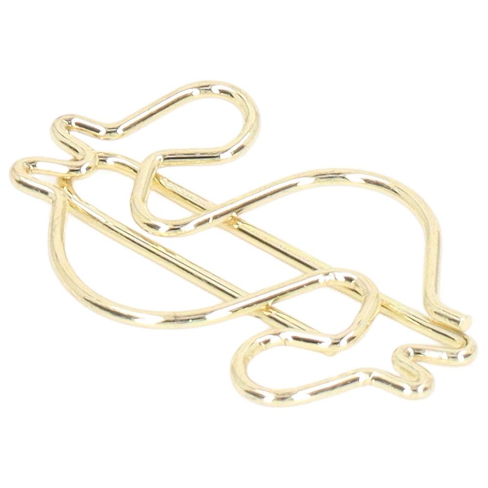 50Pcs Dollar Shape Gold Paper Clips Gold Small Paper Clips Cute Paper Clips Document Organization