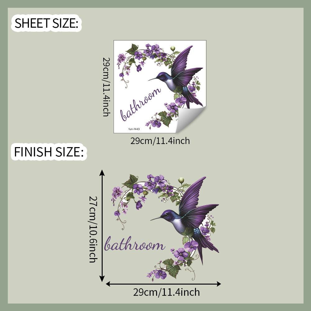 

Фиолетовая ипомея сорока наклейки на дверь для спальни и кабинета для украшения и декорирования стен дома