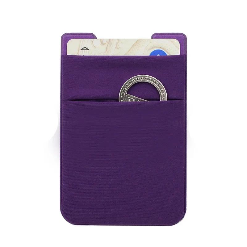 1pcs Thin Women Men Cell Phone ID Credit Card Holder Silicone Case Pouch Back Sticker Slim Wallet Case Card Holder