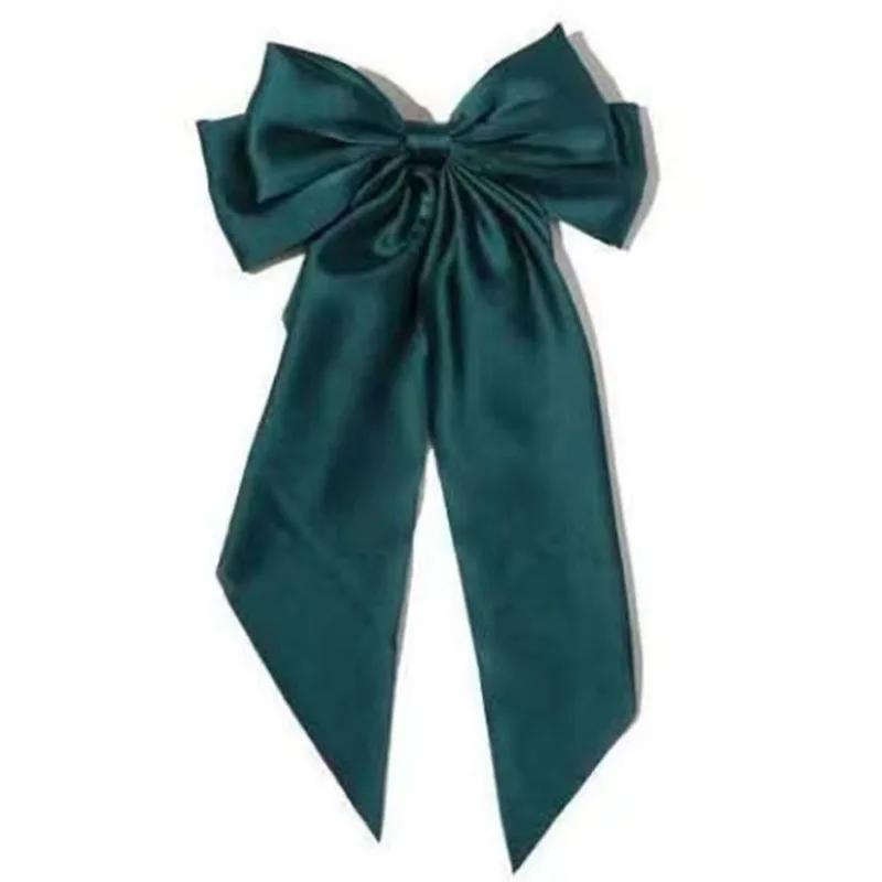 New Women Large Bow Hairpin Summer Chiffon Big Bowknot Stain Bow Barrettes Women Solid Color Ponytail Clip Hair Accessories