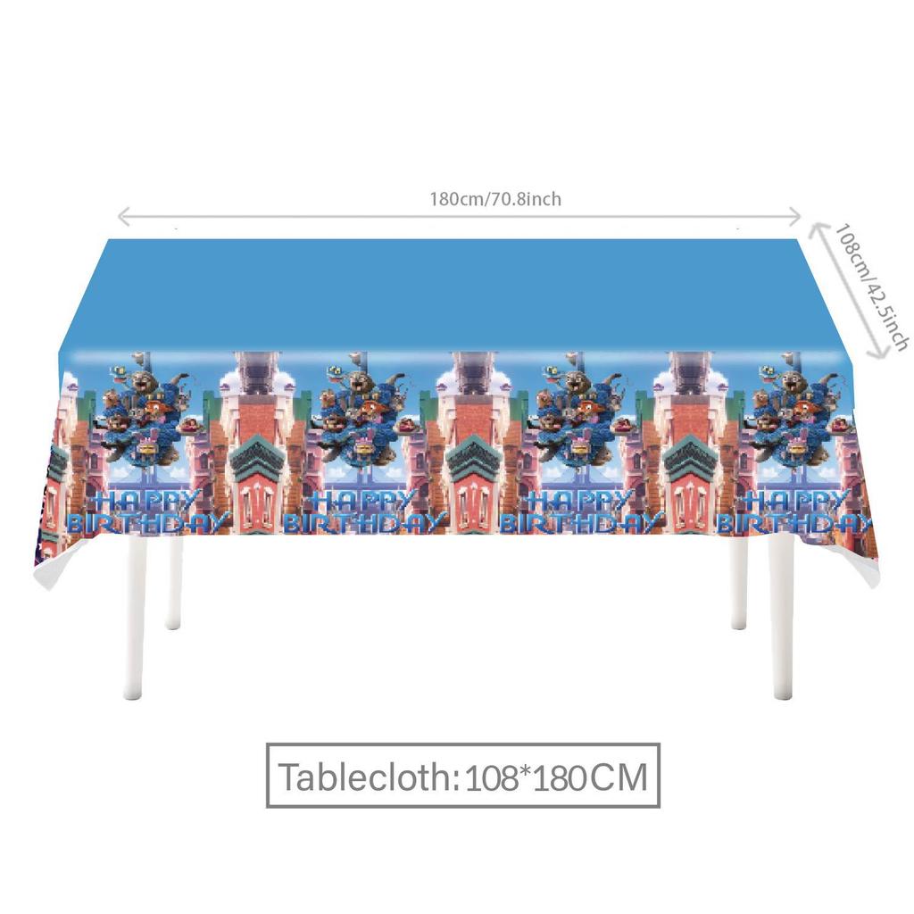Zootopia 2 Birthday Party Decorations: Pull Flags, Plates, Cups, Napkins, Tablecloth