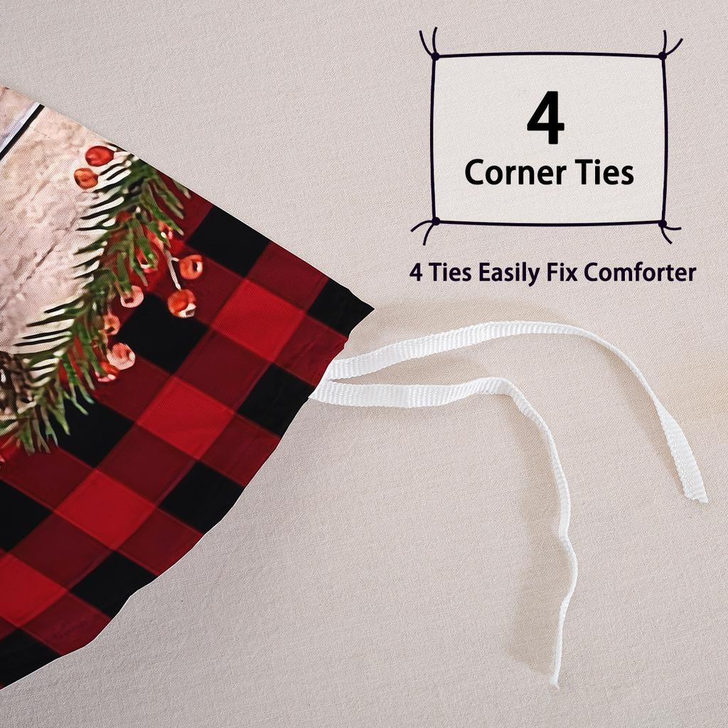 3 szt./zestaw Świąteczny Zestaw Pościeli Renifer Bałwan Zawiera 1 Poszwę na Kołdrę i 2 Poszewki na Poduszki Miękki i Przyjazny dla Skóry