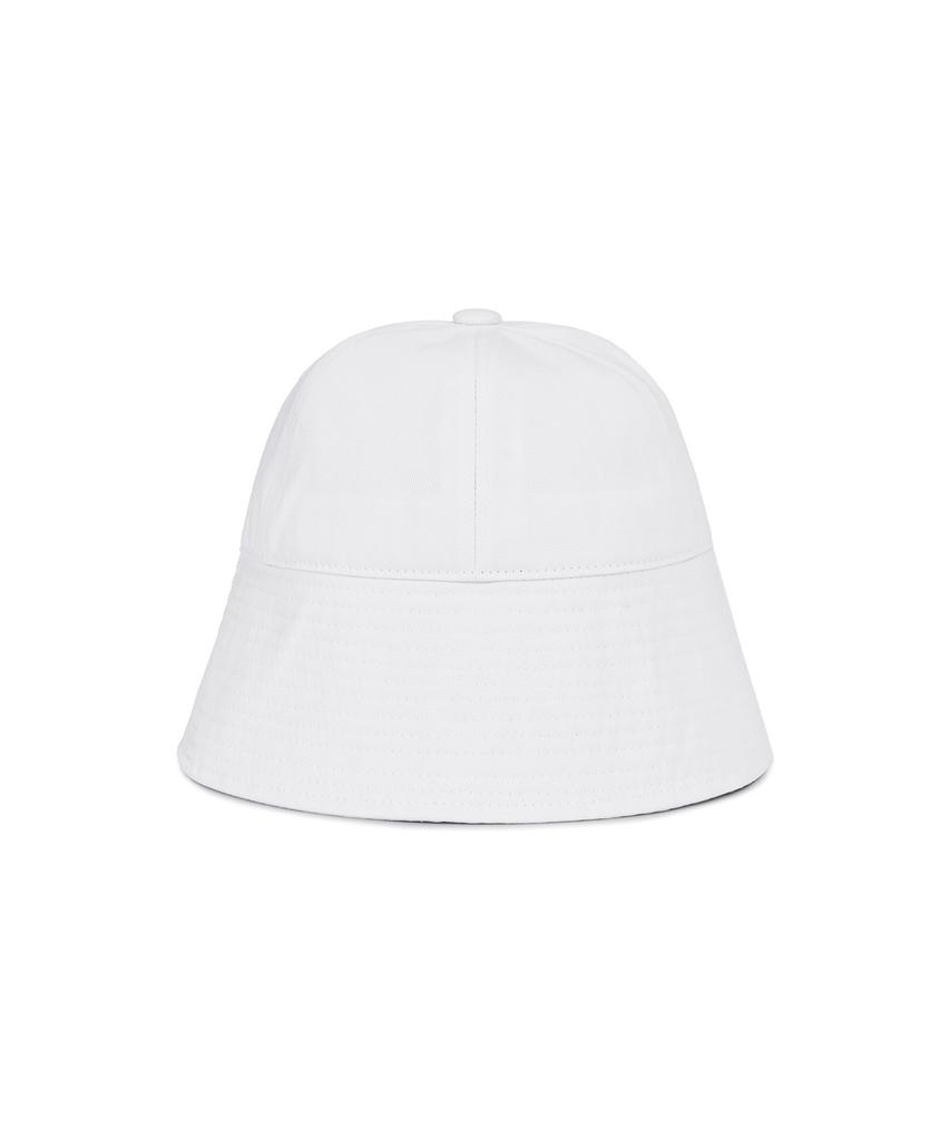 Bajal Va Curved Studded Round Drop Bucket Hat White