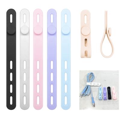 10Pcs Colorful Silicone Cable Ties Adjustable Reusable Heavy Duty Cable Organizer Management for Fastening Cords and Wires