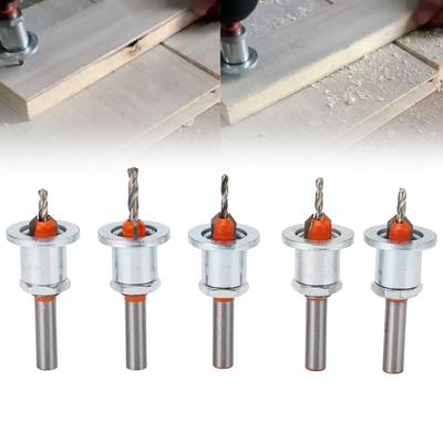 5pcs Alloy Steel Tapered Countersink Bit Carbide Tipped Counterbore Drill Bit Woodworking
