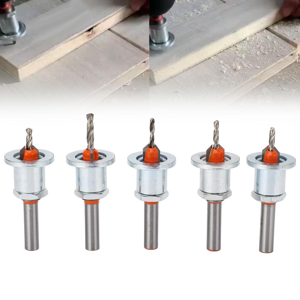 5pcs 90-Degree Angle Tapered Countersink Bit Carbide Tipped Self Tapping Screw Bit Hole Drilling