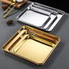 Golden Square Stainless Steel Food Service Tray plate set Nonstick Bakeware Fruit Cookie Bread Plate Kitchen Storage Container