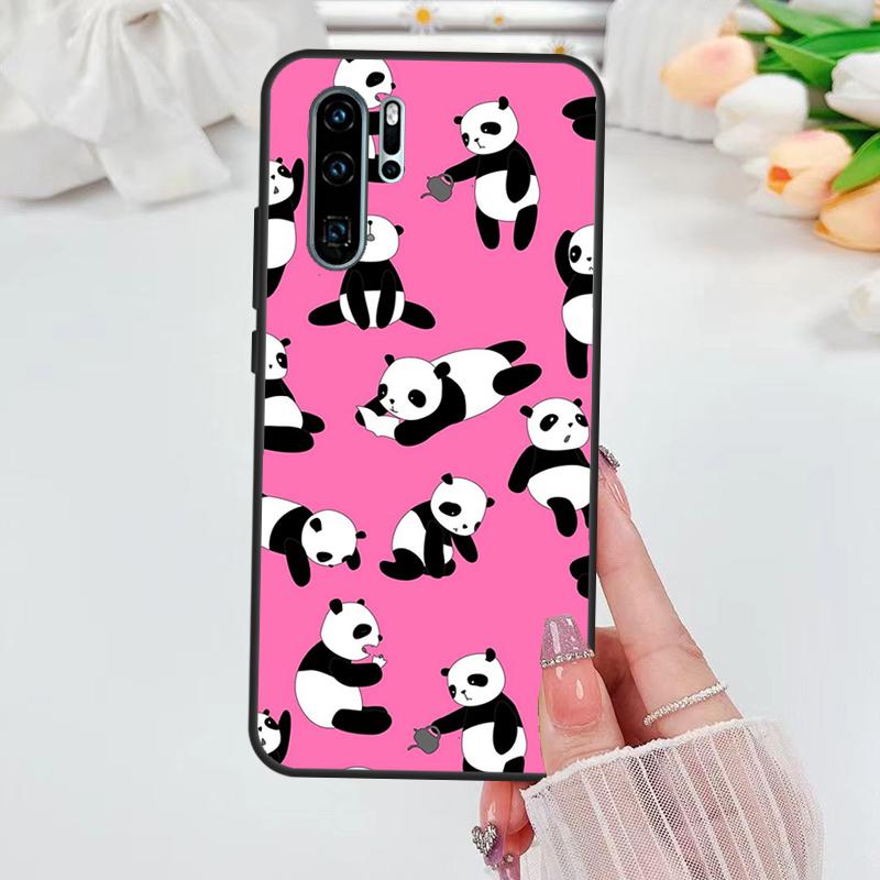 Cartoon Panda Bear Case For Huawei Nova 9 10 SE 5T 3i 8i 11i Y60 Y61 Y70 Y90 P20 P40 P30 Lite P60 Pro P Smart