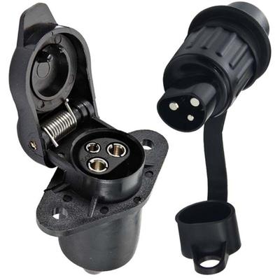 3 Pin Trailer Socket Round 3 Pole Plug-in Trailer Tractor Plug for Electrical Caravan Truck 12V Male Female Connector Waterproof