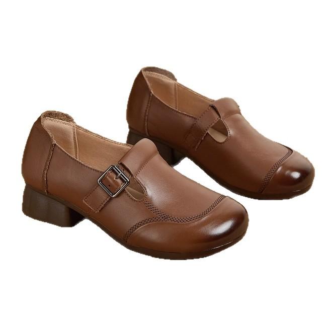 Nowe, miękkie, wygodne i retro płaskie buty na niskim obcasie