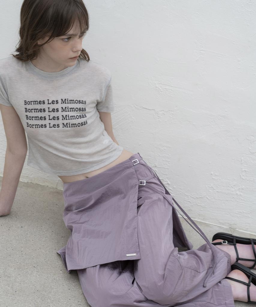 Mosyupamosyu Strap Skirt Pants [Lavender]