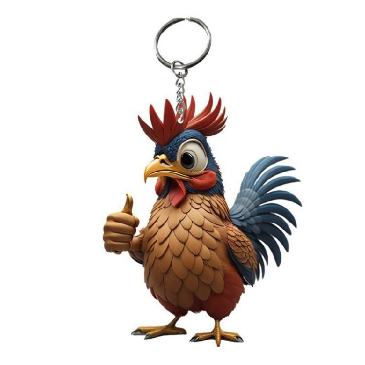 6pz Portachiavi Gallo Elegante per Veicoli Portachiavi Ciondolo per Borsa Zaino