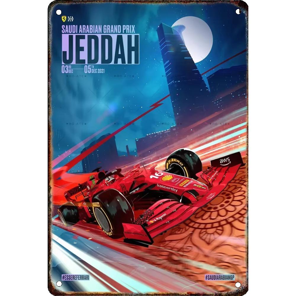 Vintage Formula Car Race Poster Home Garage Club Modern Wall Art Decorative Panel Mural Aesthetics