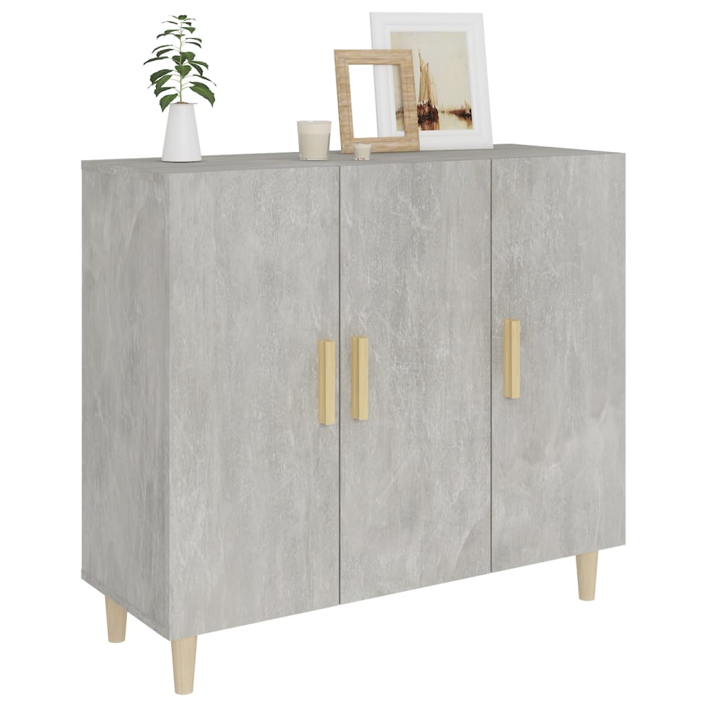 Vidaxl Szafka, Szarość Betonu, 90X34X80 Cm, Materiał Drewnopochodny