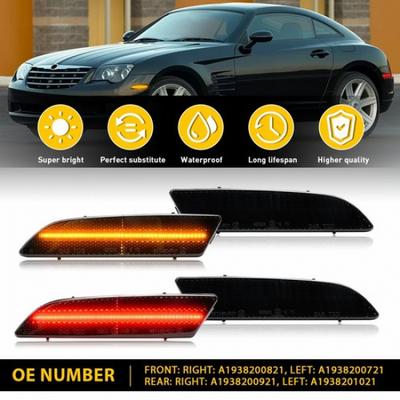 LED Smoked Front Rear Side Marker Lights For 04-08 Chrysler Crossfir Amber/Red V