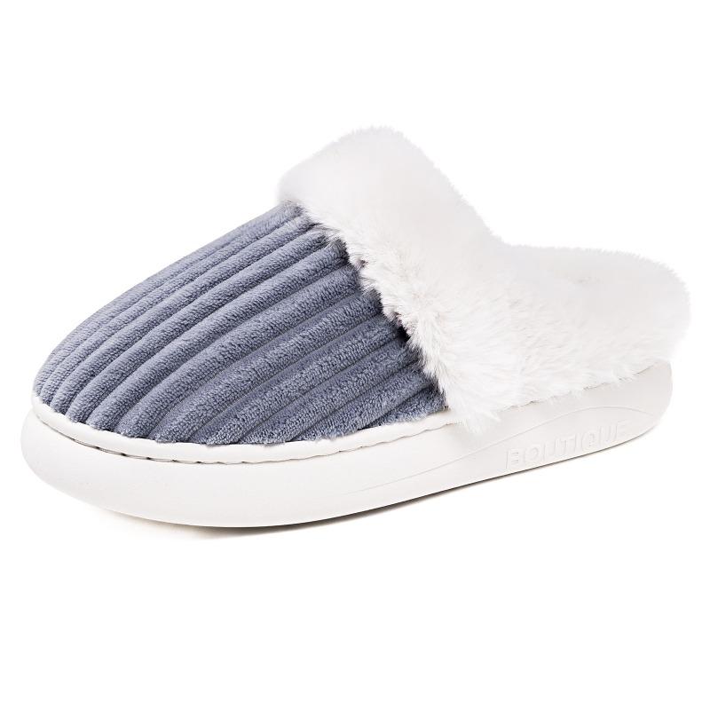 Cotton Shoes for Warmth, Indoor Anti-slip, Soft-soled Fleece Slippers for Women