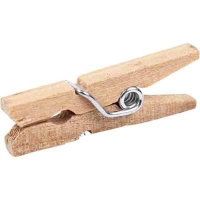Mini Light Wooden Clothespins with Metal Spiral Spring. Ref 564511