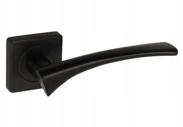 Internal Door Handle, Short, Split Plate, Square, Matt Black