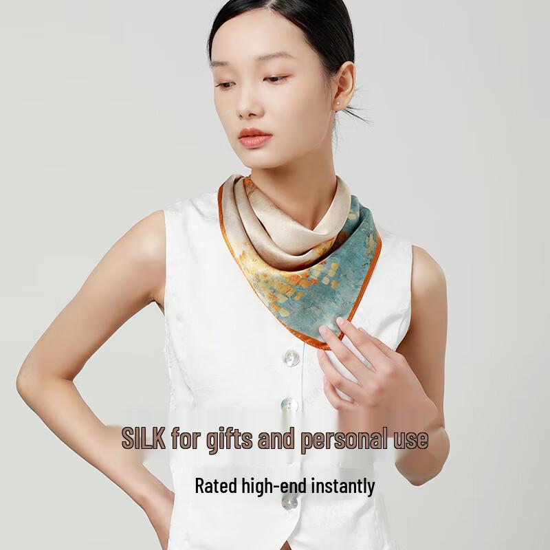 100% Mulberry Silk Printed Square Scarf