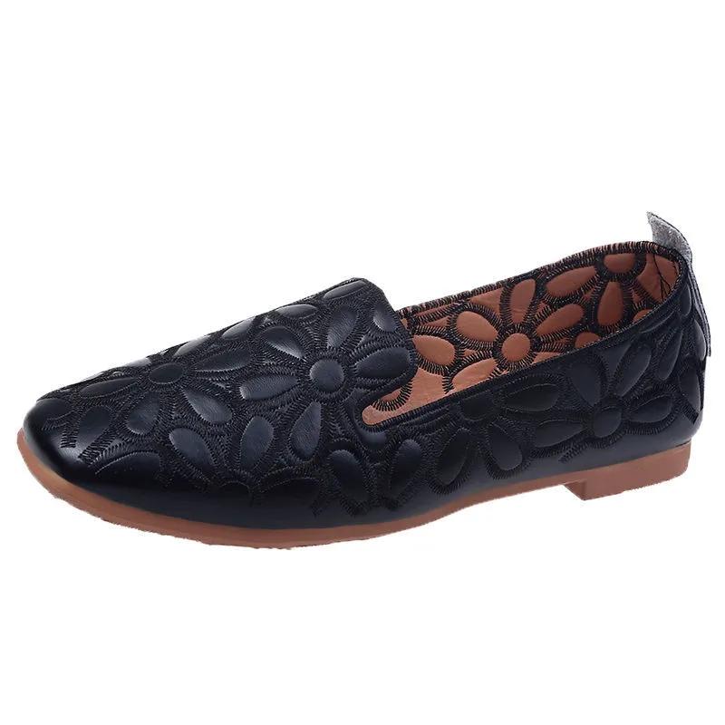 

Дышащие балетки женские туфли лето 2024 новое поступление кожаные балетки женские мокасины лоферы повседневная обувь для мам женские балетки CN39 (foot 24.5cm) чёрный