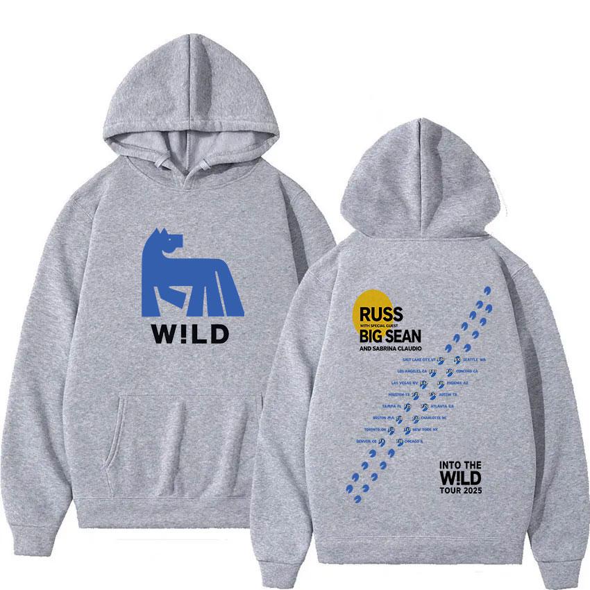 Sänger Russ Into The Wild Tour 2025 Album Kapuzenpullover Unisex Kleidung Mode Harajuku Sweatshirt Lässig Übergroß Langarm Kapuzenpullover
