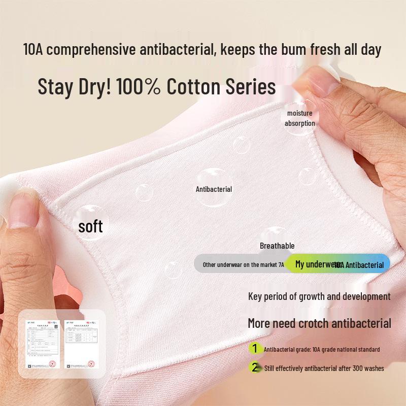 A-Grade Pure Cotton Girls' Boxer Briefs - No Wedgies, All-Cotton Crotch, Perfect for Small & Medium Kids