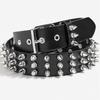Fashion Retro Rivet Belt Black PU Leather Studded Belt Adjustable Goth Style Punk Belt for Men and Women