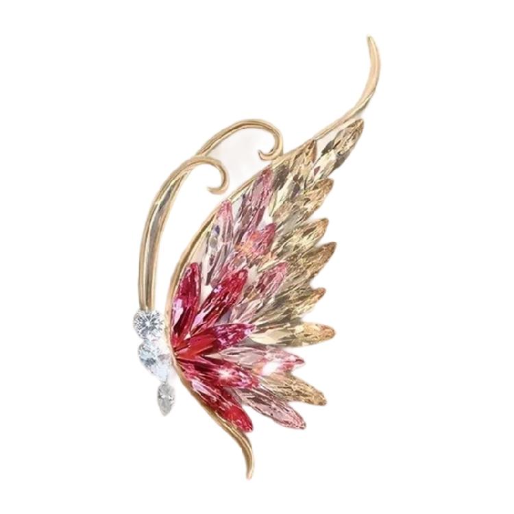 Stylish Crystal Tone Butterfly Brooch Versatile Accessory For Dresses Jackets And Bags Sturdy Yet Comfortable Fit