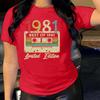 Women's 1981 Cassette Printed Loose Round Neck Short Sleeved T-shirt for Women Shirt