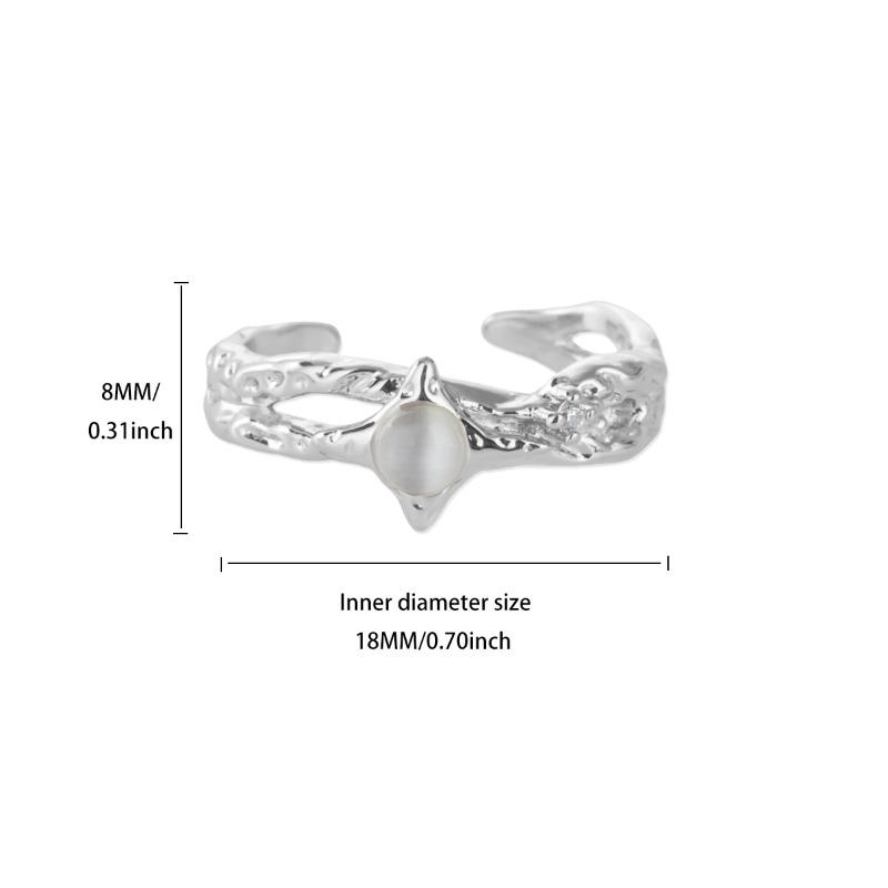 Sunflower Temperament Starry Niche Stacking Wearing Light Luxury Open Ring Female Cold Wind Irregular Texture Ring