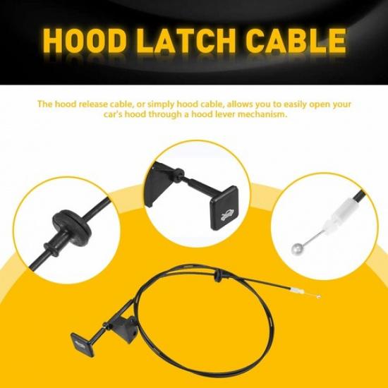 Hood Latch Release Cable w/Pull Handle Fit 2001 2002 2003 2004 2005 Honda Civic