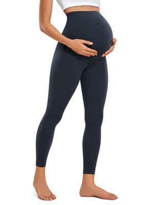 CRZ YOGA Maternity Yoga Maternity Cropped Asian Dark Size S Leggings, Wear, Tights, Length, Stretch, Fit, Butterluxe, 24"/60cm Inseam, Navy,