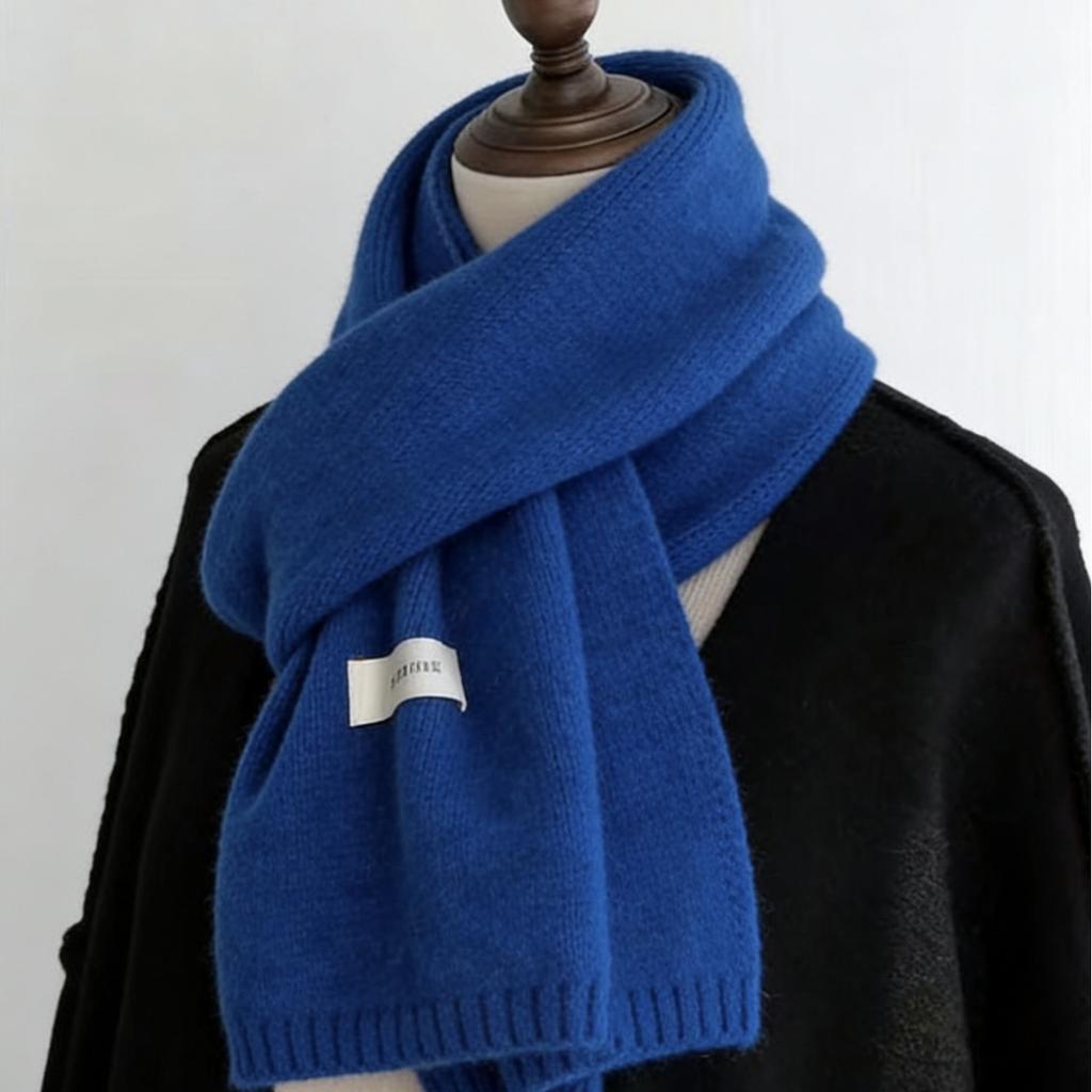 New Knitted Scarf Women's Atmosphere Soft Waxy Versatile Trendy Couple Warm Neck Protection Scarf Students Autumn and Winter Warm